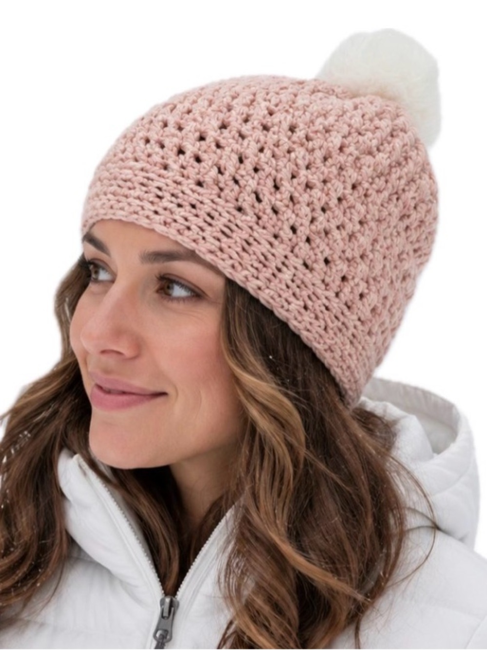 Crochet‎ Beanie Handmade Pink